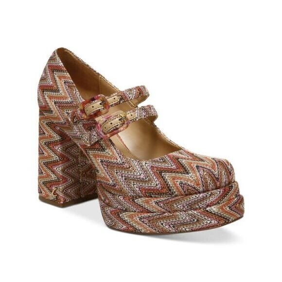 Circus NY By Sam Edelman Zigzag Platform Heels Mary Jane Multicolor 10M - Picture 2 of 8